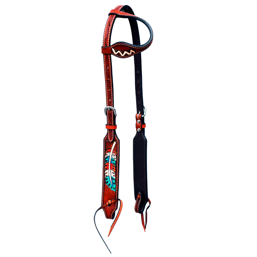 Bar H Equine Genuine Western American Leather Horse One Ear Headstall - Uhorse