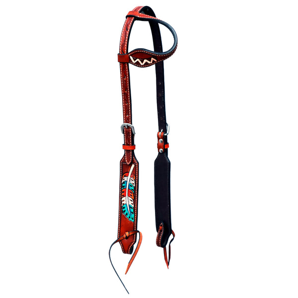 Bar H Equine Genuine Western American Leather Horse Headstall and Breast Collar Set - Uhorse