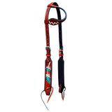 Bar H Equine Genuine W. American Leather H. One Ear Headstall – by Hilason – Cowboy and equestrian accessories