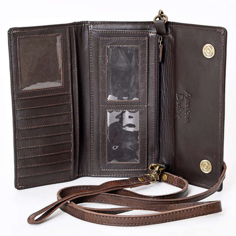 American Darling Wallet Hair on Genuine Leather Western Women Bag | Handbag Purse Wristlet Travel Clutch