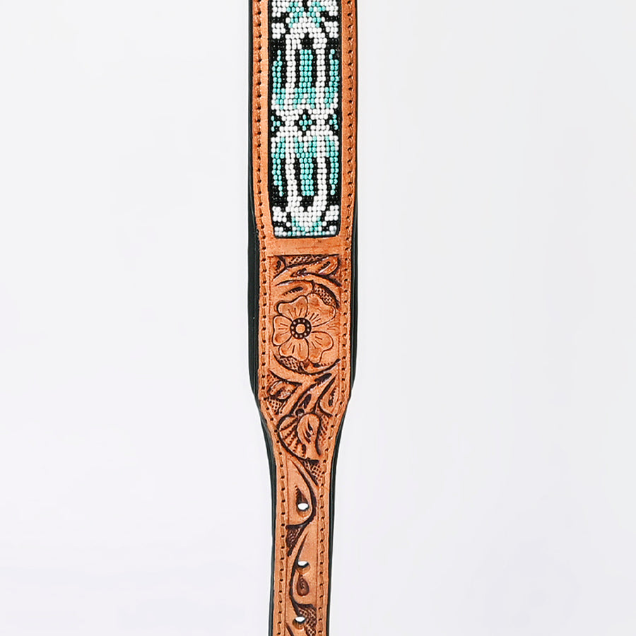 HILASON Western Style Beaded American Leather Pet Dog Collar