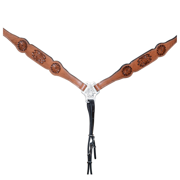 COMFYTACK Western Horse Hand Tooled Genuine Leather Headstall Breast Collar Tack - Uhorse