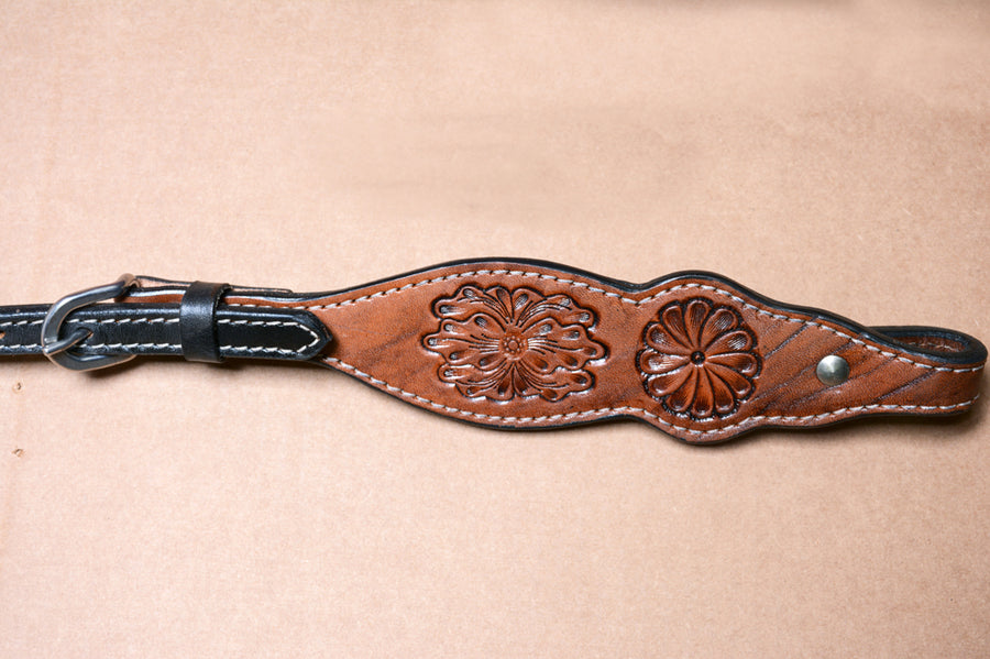 COMFYTACK Western Horse Hand Tooled Genuine Leather Headstall Breast Collar Tack