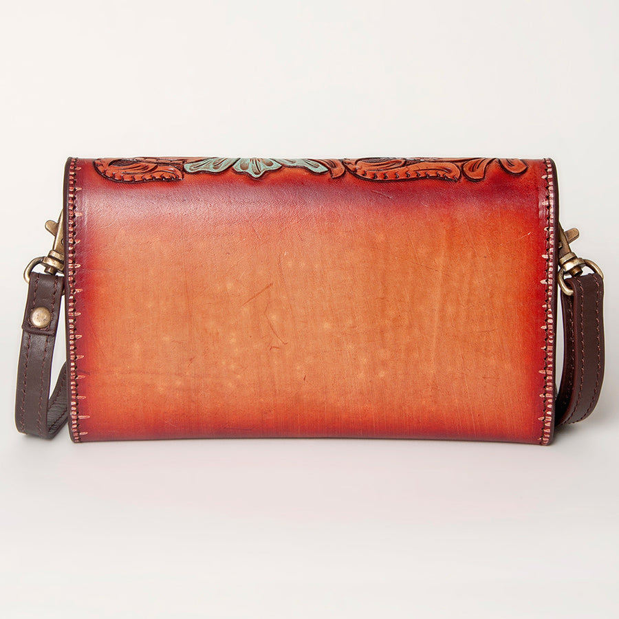 American Darling Small Cross body Bag, Hand Tooled Floral Carved Genuine Leather, Western Crossbody Wallet Purse for Women