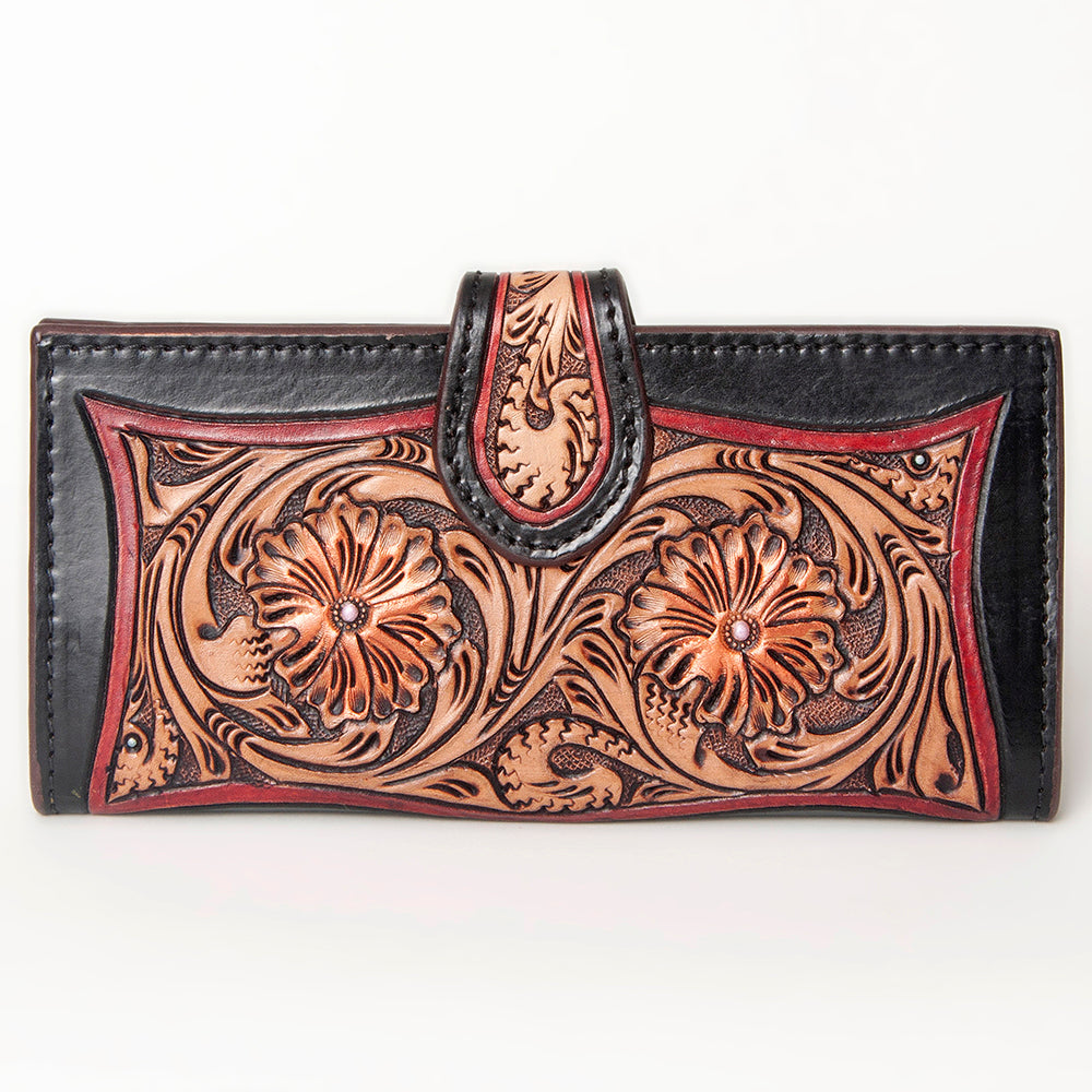 American Darling ADBGF138A Coin Purse Hand Tooled Genuine Leather Women Bag Western Handbag Purse