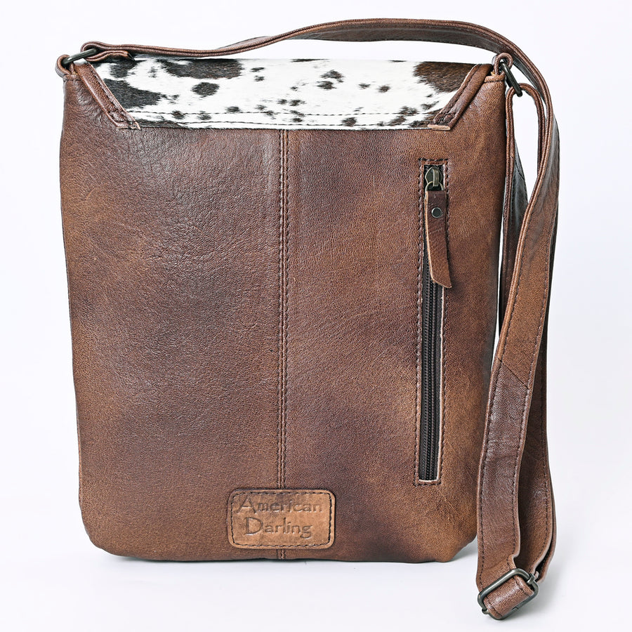American Darling Hair-on Cowhide Fringe Crossbody Bag for Women – Genuine Leather Western Purse with Long Strap and Front Fringe Detailing