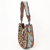 American Darling Hair-on Cowhide Hobo Bag for Women – Genuine Leather Western Shoulder Purse with Hand-Tooled Details and Wide Strap