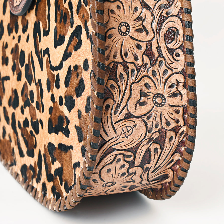 American Darling Hair-on Cowhide Hobo Bag for Women – Genuine Leather Western Shoulder Purse with Hand-Tooled Details and Wide Strap