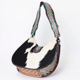 American Darling Hobo Hand Tooled Hair-On Genuine Leather women bag western handbag purse