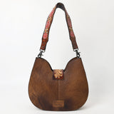 American Darling Hair-on Cowhide Western Hobo Bag – Genuine Leather Hand-Tooled Floral Design and Comfort Shoulder Strap