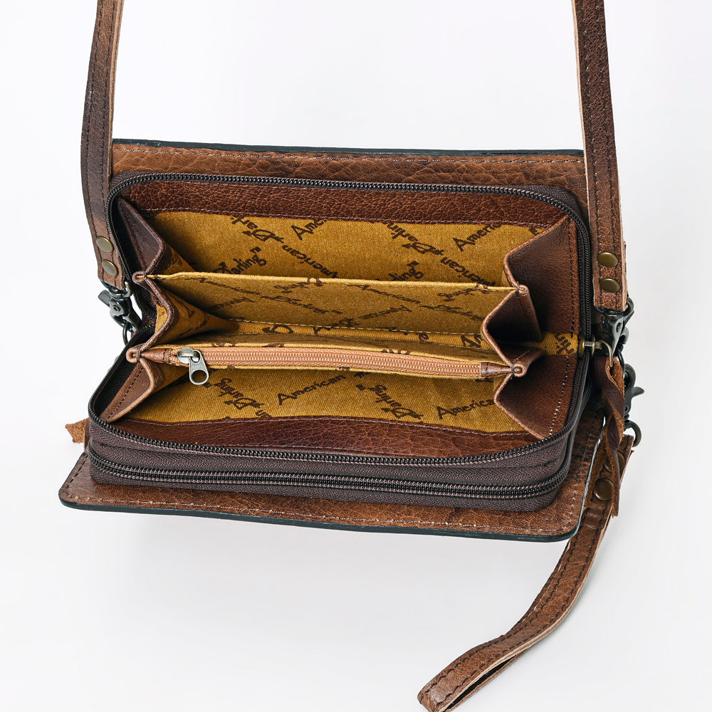 Samantha Brown Bag Makeup Cosmetic Bag Purse Wristlet Faux Leather | eBay