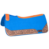 32" X 30" Hilason Horse Saddle PAD Western Contoured Wool Felt Moisture Wicking Blue