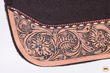 Brown HILASON Hand-Tooled Western Wool Felt Saddle Pad - Moisture Wicking, Thick, and Comfortable Saddle Pad for Horse Riders| saddle pad| Western saddle pad| Horses saddle pad| Horse Riding Pads