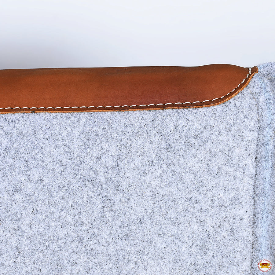 32" X 30" Hilason Horse Western Contoured Wool Felt Therapeutic Saddle Pad Grey