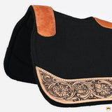 32" X 30" Hilason Horse Saddle PAD Western Contoured Wool Felt Moisture Wicking Saddle Pad Black