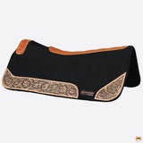 32" X 30" Hilason Horse Saddle PAD Western Contoured Wool Felt Moisture Wicking Saddle Pad Black