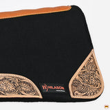 32" X 30" Hilason Horse Saddle PAD Western Contoured Wool Felt Moisture Wicking Saddle Pad Black