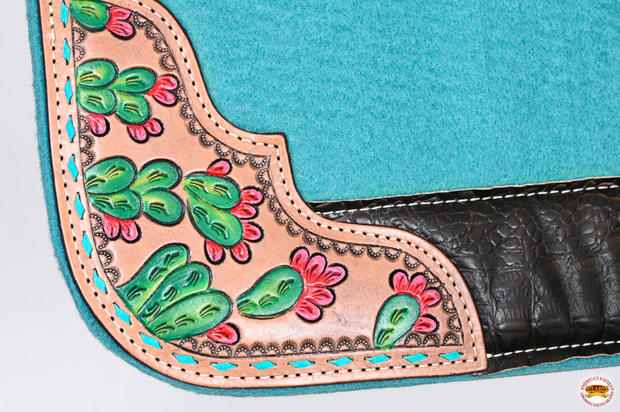 HILASON Western Wool Felt Horse Saddle Pad W/ Distressed Wear Leather | for Horses