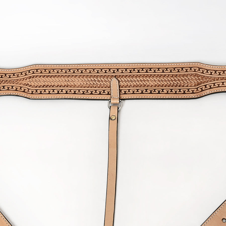 Horse Saddle Flank Cinch Girth Handtooled Leather W/ Billets Antique Tan Comfytack by Hilason