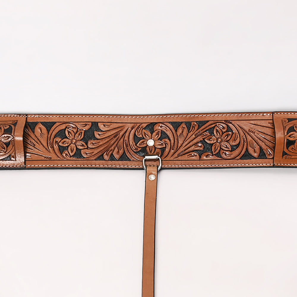 HILASON Horse Western Carved Leather Rear Flank Back Cinch Girth Saddl