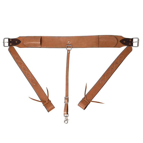 Comfytack W. H. Leather Rear Flank Back Saddle Cinch With Billets – by Hilason – Cowboy and equestrian accessories