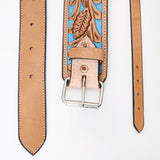 Comfytack Horse Western Floral Tooled Leather Rear Flank Saddle Cinch With Billets