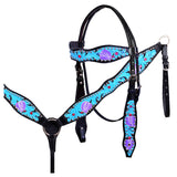 Western Horse Headstall Breast Collar Set Tack American Leather Hilason