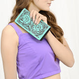 American Darling Clutch Hand Tooled Genuine Leather Women Bag Western Handbag Purse