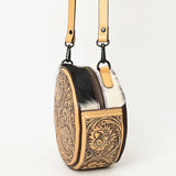 American Darling Canteen Bag Hand Tooled Hair on Genuine Leather Western Women | Handbag Purse