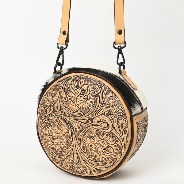 American Darling Canteen Bag Hand Tooled Hair on Genuine Leather Western Women | Handbag Purse - Uhorse