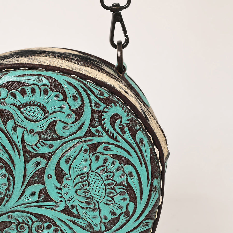 American Darling Canteen Bag Hand Tooled Hair on Genuine Leather Western Women | Handbag Purse