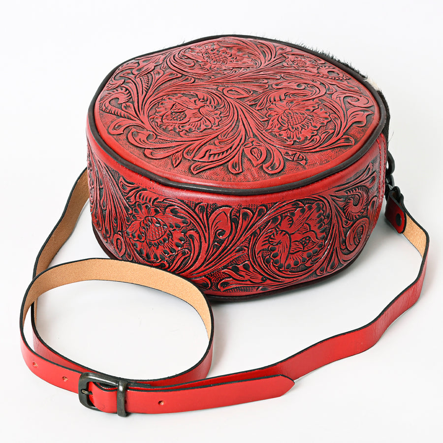 American Darling Canteen Bag Hand Tooled Hair on Genuine Leather Western Women | Handbag Purse