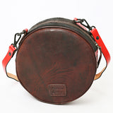 American Darling Canteen Bag Hand Tooled Hair on Genuine Leather Western Women | Handbag Purse