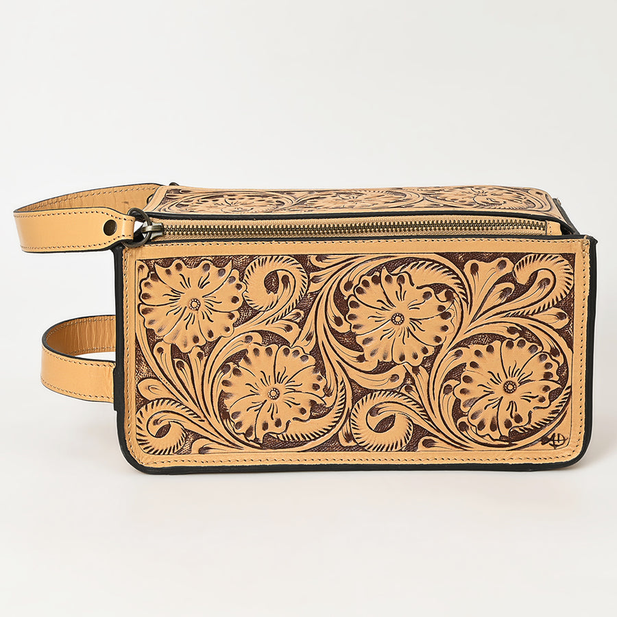 American Darling Toiletry Hand Tooled Genuine Leather Western Women Bag | Handbag Purse