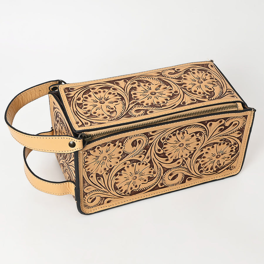 American Darling Toiletry Hand Tooled Genuine Leather Western Women Bag | Handbag Purse - Uhorse