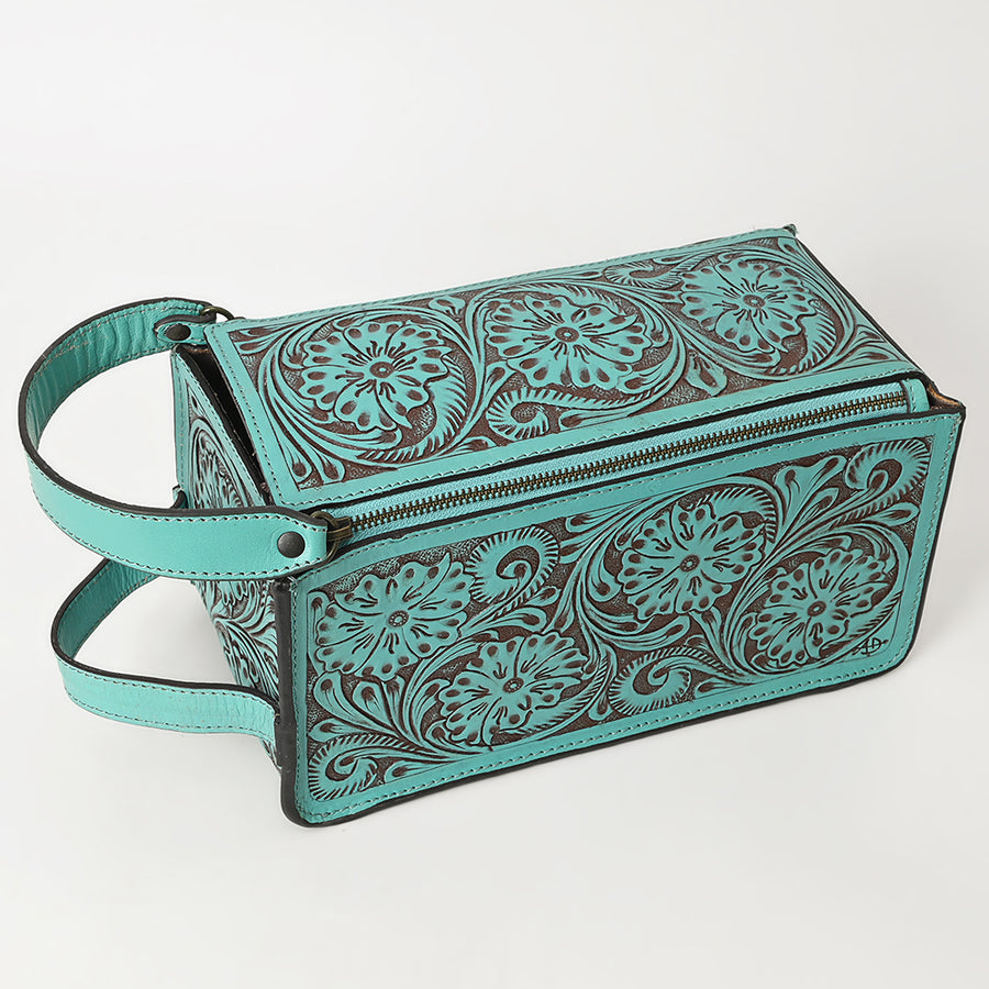 American Darling Toiletry Hand Tooled Genuine Leather Western Women Bag | Handbag Purse - Uhorse