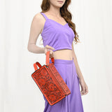 American Darling Toiletry Hand Tooled Genuine Leather Western Women Bag | Handbag Purse