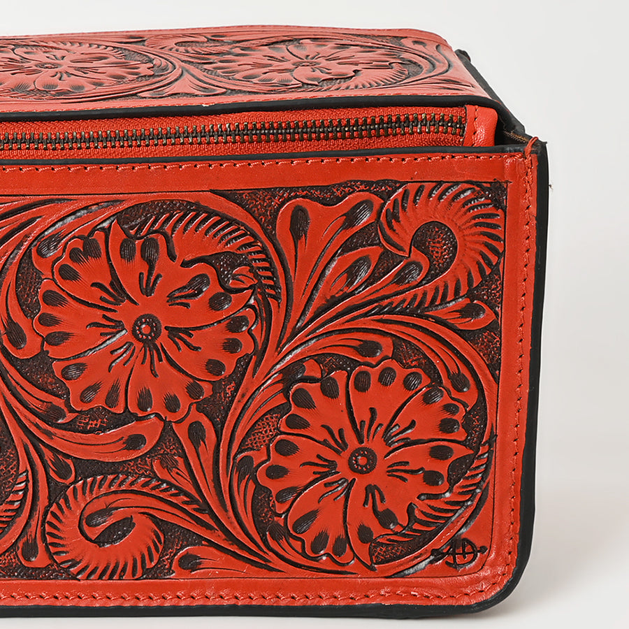 American Darling Toiletry Hand Tooled Genuine Leather Western Women Bag | Handbag Purse