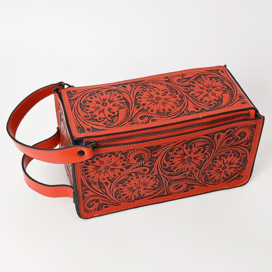 American Darling Toiletry Hand Tooled Genuine Leather Western Women Bag | Handbag Purse - Uhorse