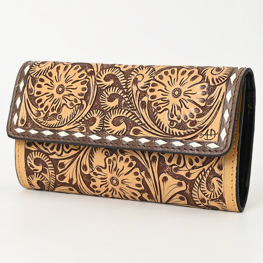 American Darling Wallet Hand Tooled Genuine Leather Western Women Bag | Wristlet Travel - Uhorse