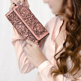 American Darling Wallet Hand Tooled Genuine Leather Western Women Bag | Wristlet Travel