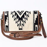 American Darling ORGANISER Upcycled Wool Genuine Leather women bag western handbag purse