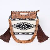 American Darling Clutch Hand Tooled Saddle Blanket Fabric Genuine Leather Western Women Bag Handbag Purse | Purses for Cute