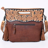 American Darling Clutch Hand Tooled Saddle Blanket Fabric Genuine