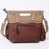 American Darling Clutch Hand Tooled Saddle Blanket Fabric Genuine Leather Western Women Bag Handbag Purse | Purses for Cute