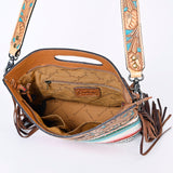 American Darling Clutch Hand Tooled Saddle Blanket Fabric Genuine Leather Western Women Bag Handbag Purse | Purses for Cute
