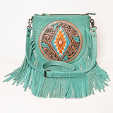 American Darling Messenger Hand Tooled Hair-On Genuine Leather women bag western handbag purse