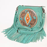 American Darling Messenger Hand Tooled Hair-On Genuine Leather women bag western handbag purse