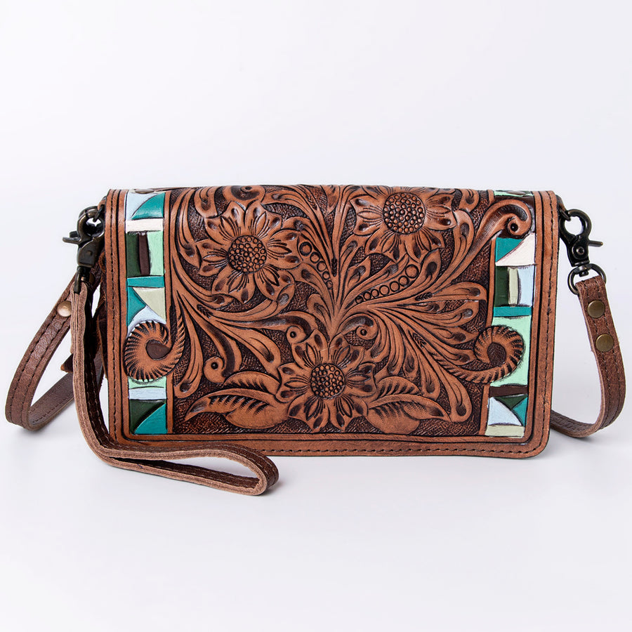 American Darling Organiser Bag Handcrafted from Crocodile Embossed Genuine Leather with YKK Zipper and Detachable Strap