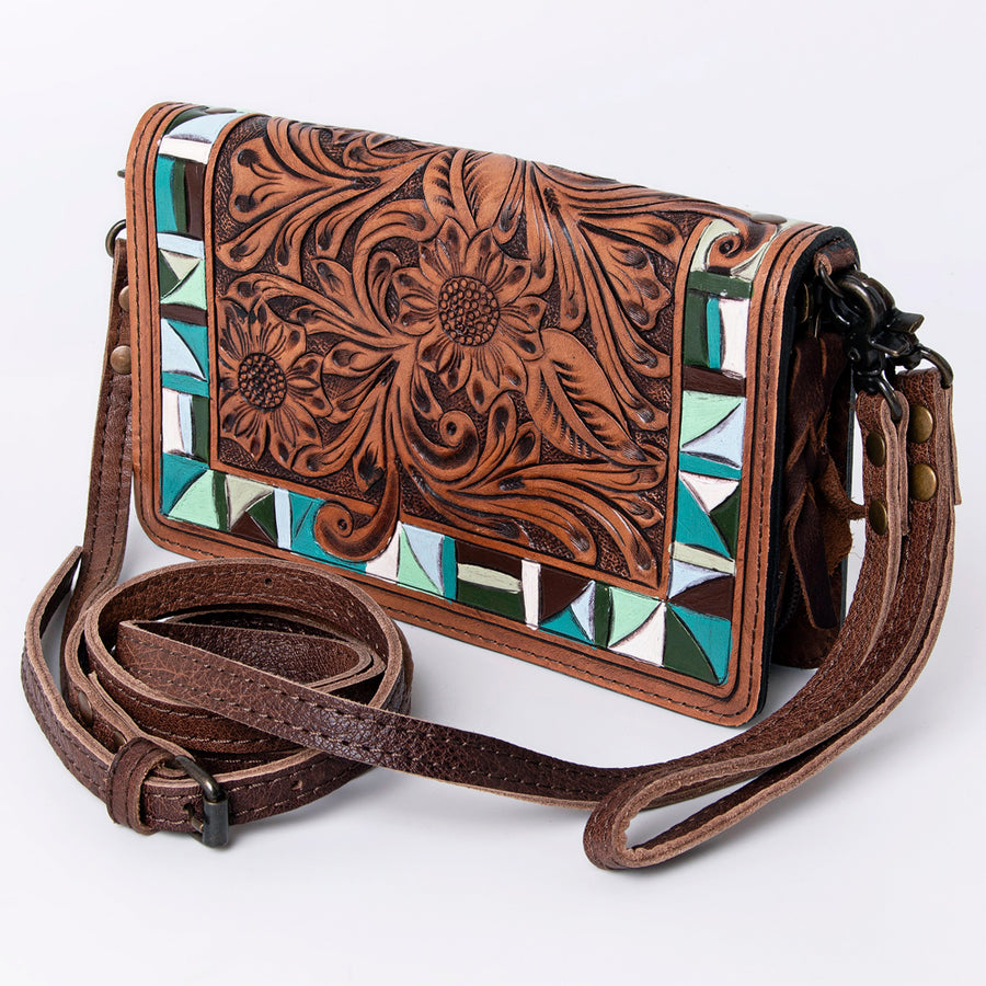 American Darling Hand Tooled Leather Organiser Bag - Uhorse